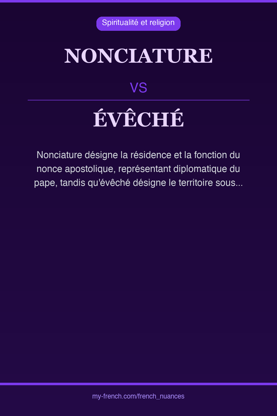 nonciature vs évêché : quelle nuance ?