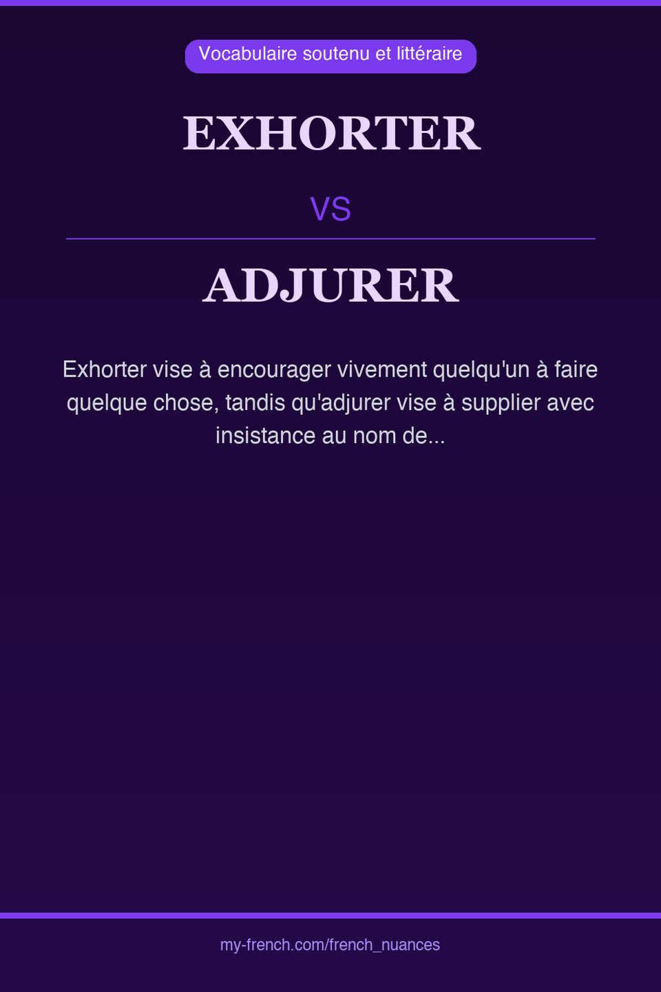 exhorter vs adjurer : quelle nuance ?