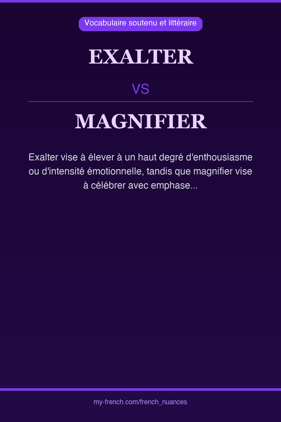 exalter vs magnifier : quelle nuance ?