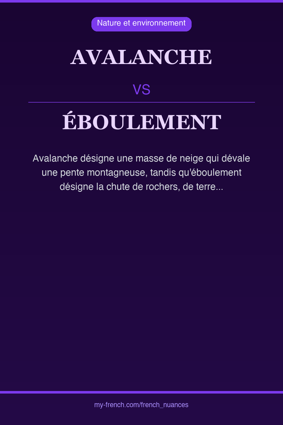 avalanche vs éboulement : quelle nuance ?