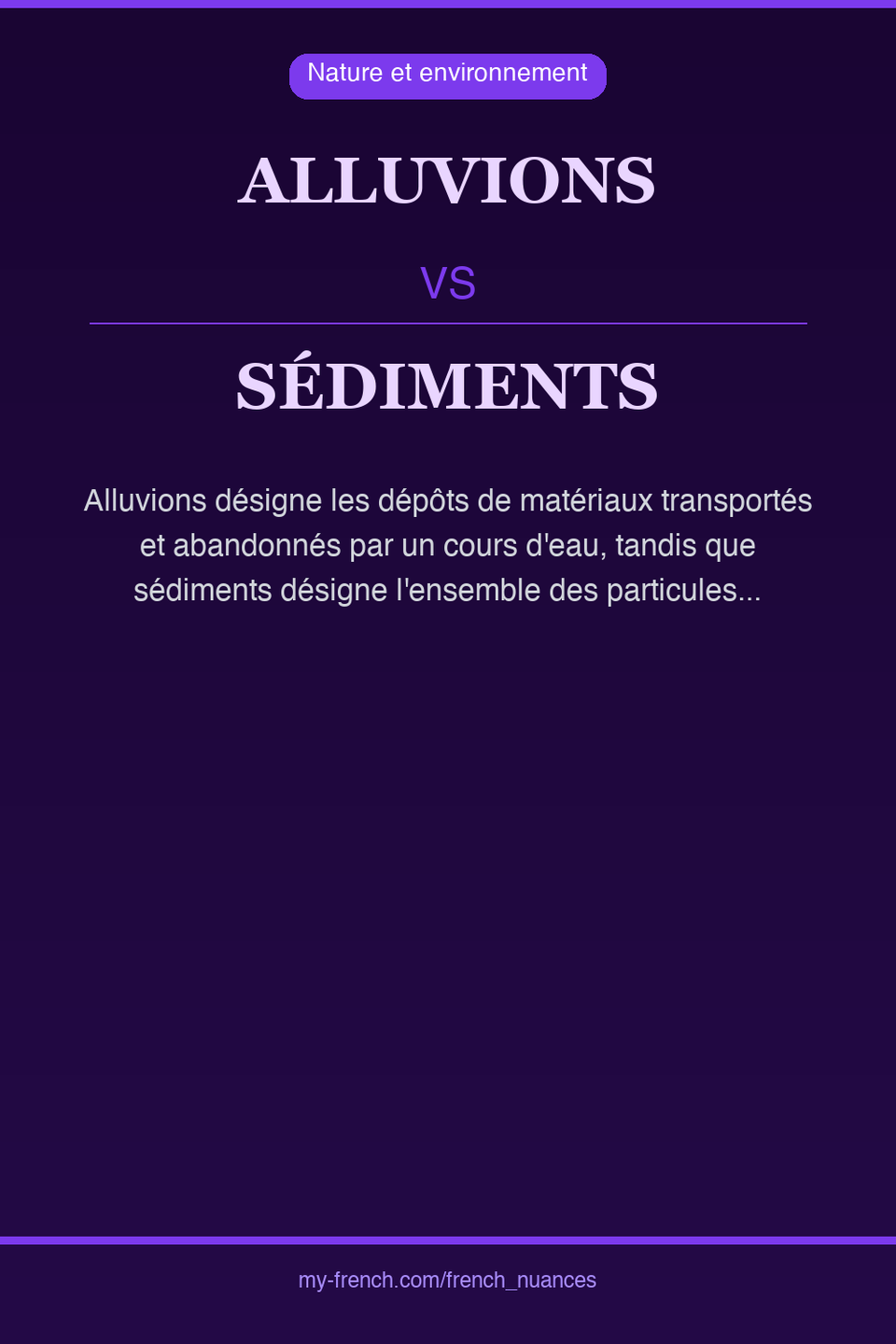 alluvions vs sédiments : quelle nuance ?