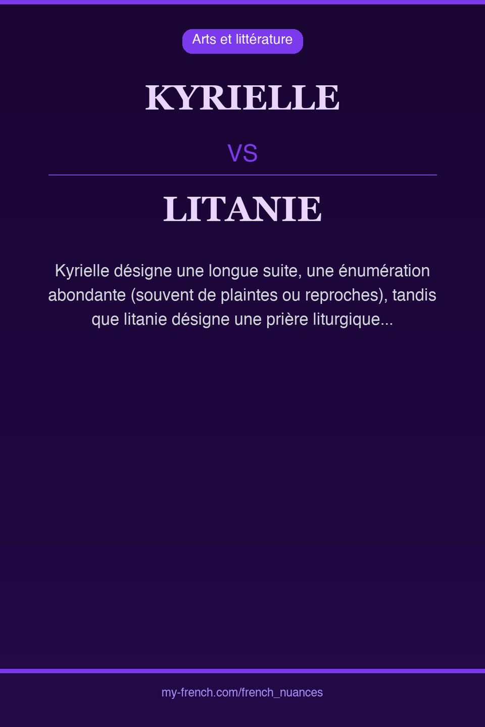 kyrielle vs litanie : quelle nuance ?