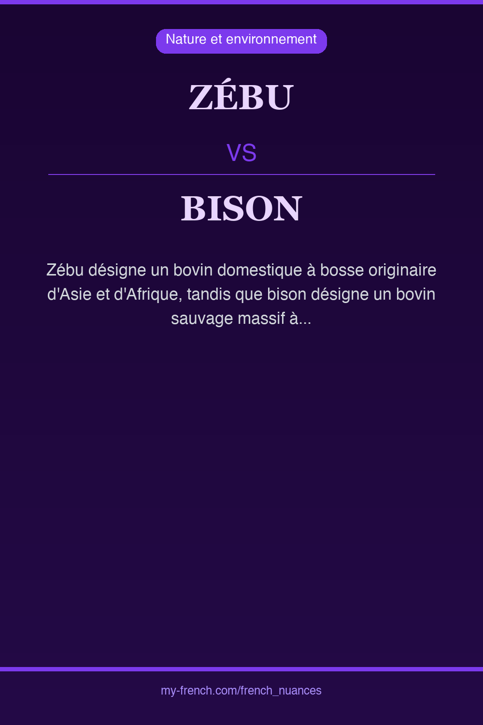 zébu vs bison : quelle nuance ?