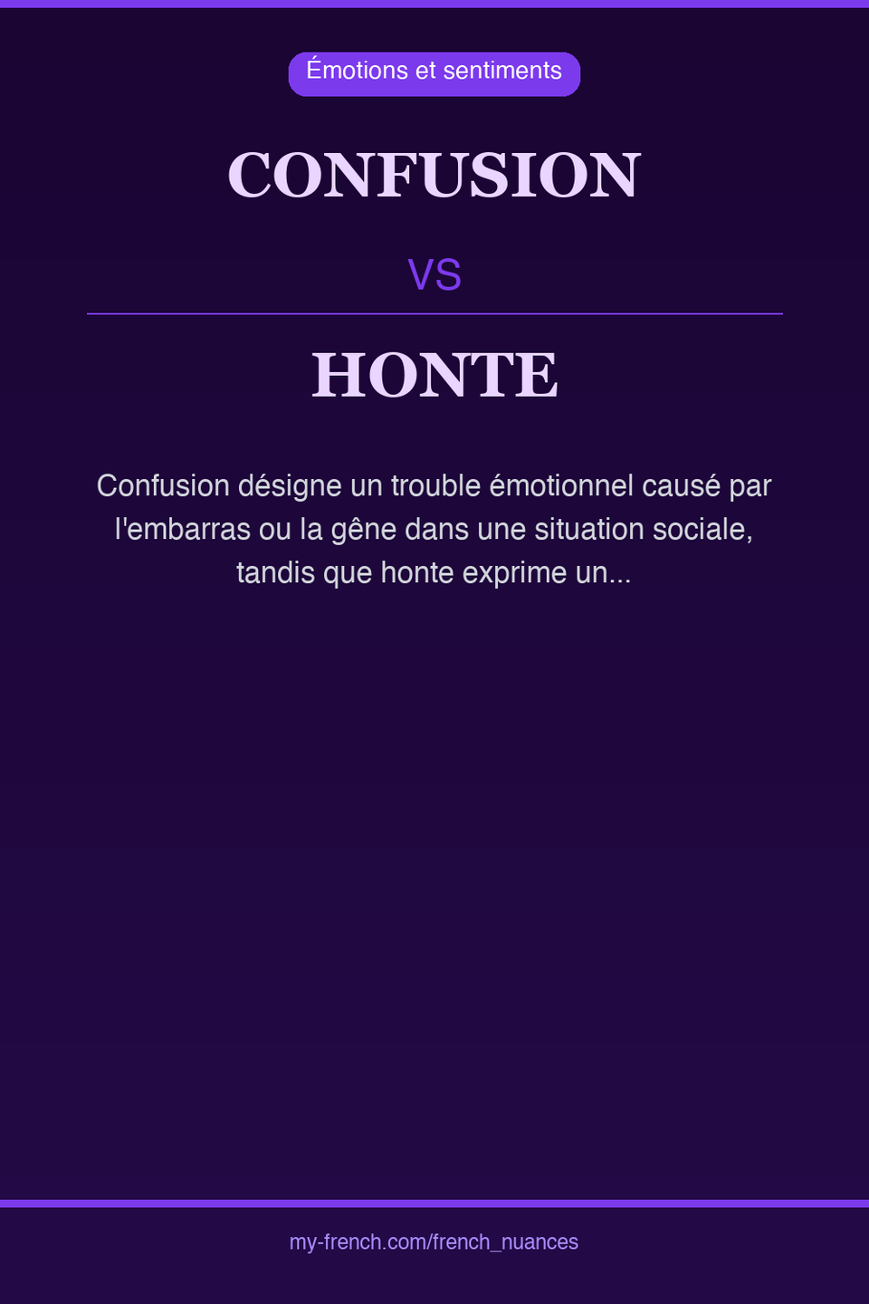 confusion vs honte : quelle nuance ?