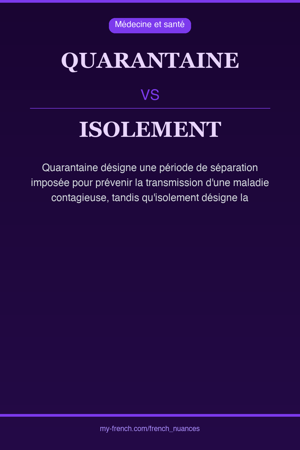 quarantaine vs isolement : quelle nuance ?