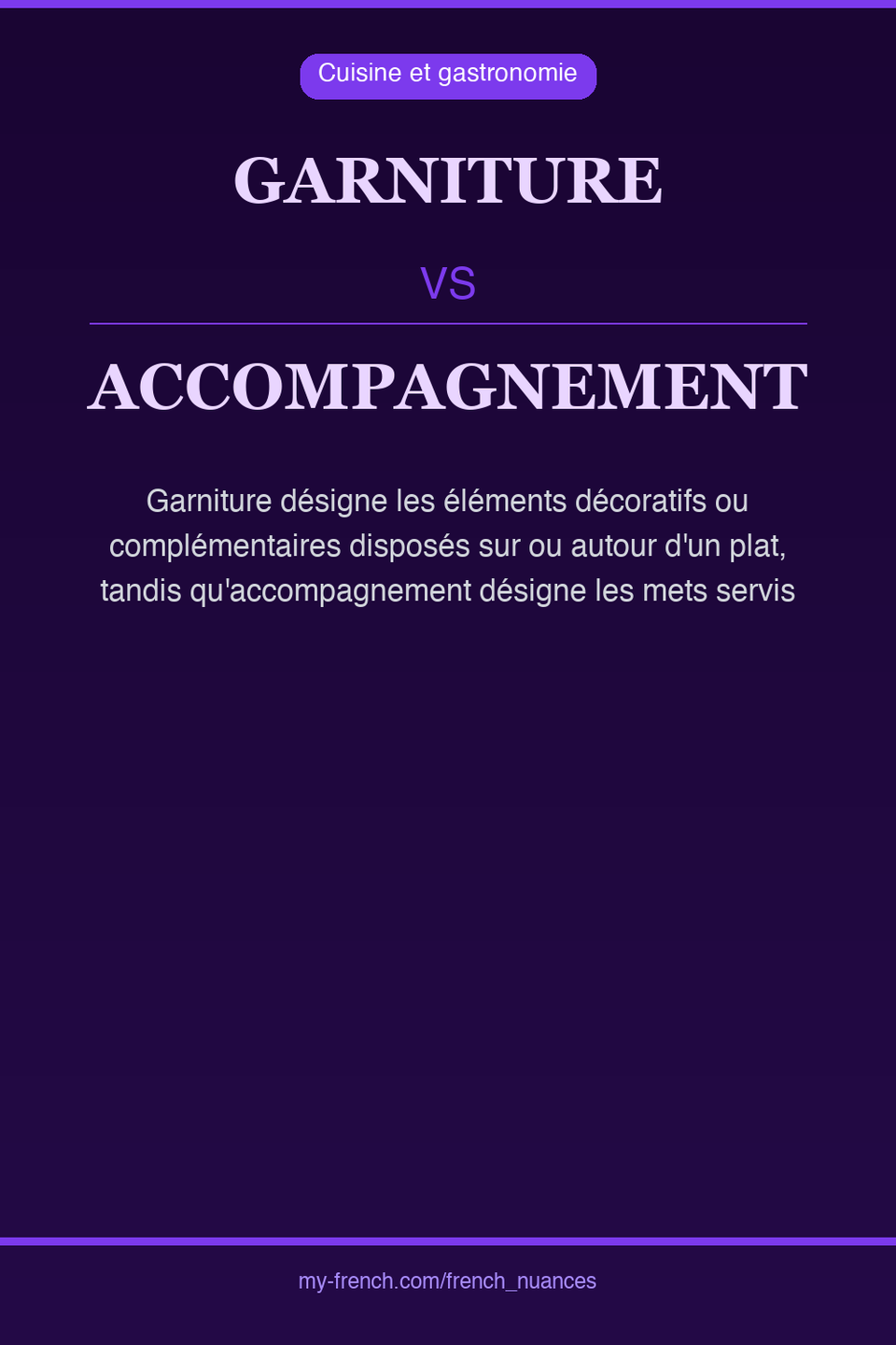 garniture vs accompagnement : quelle nuance ?