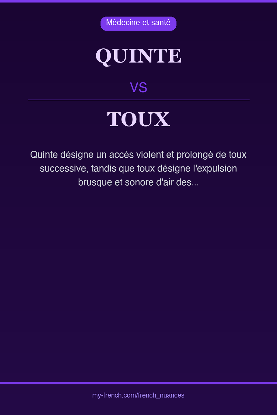 quinte vs toux : quelle nuance ?
