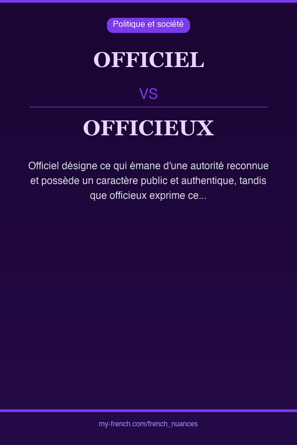 officiel vs officieux : quelle nuance ?