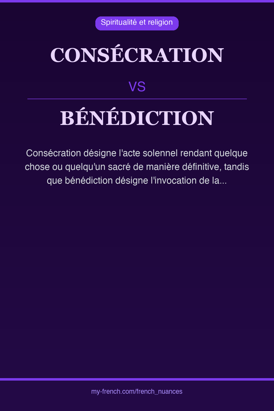 consécration vs bénédiction : quelle nuance ?