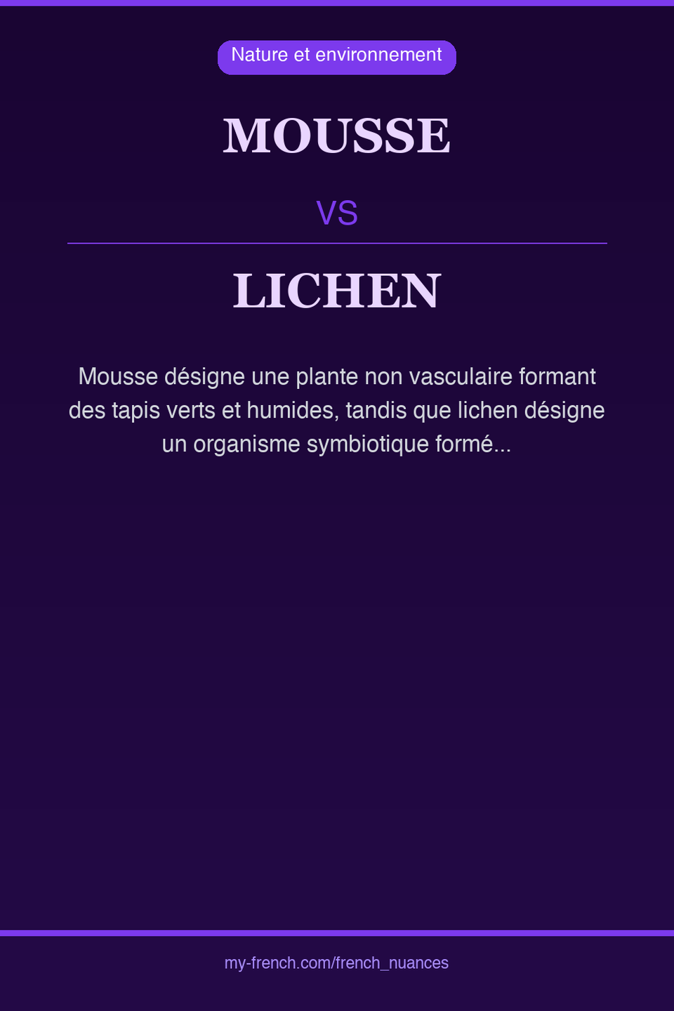 mousse vs lichen : quelle nuance ?
