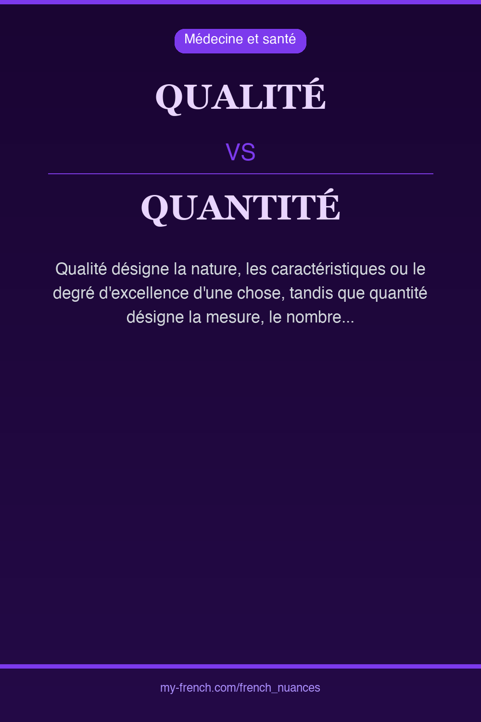 qualité vs quantité : quelle nuance ?