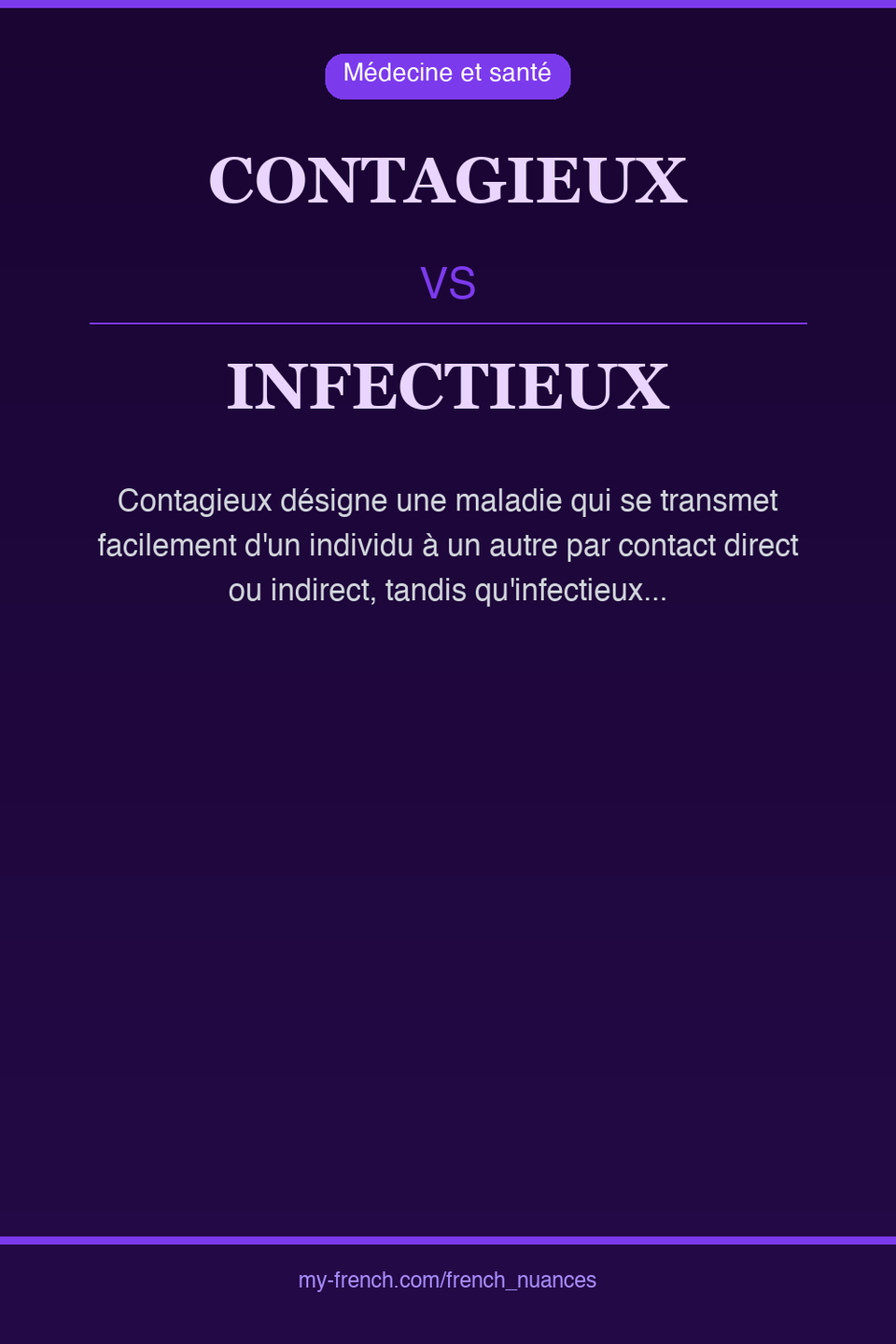 contagieux vs infectieux : quelle nuance ?
