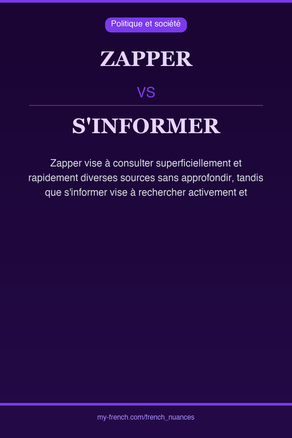 zapper vs s'informer : quelle nuance ?