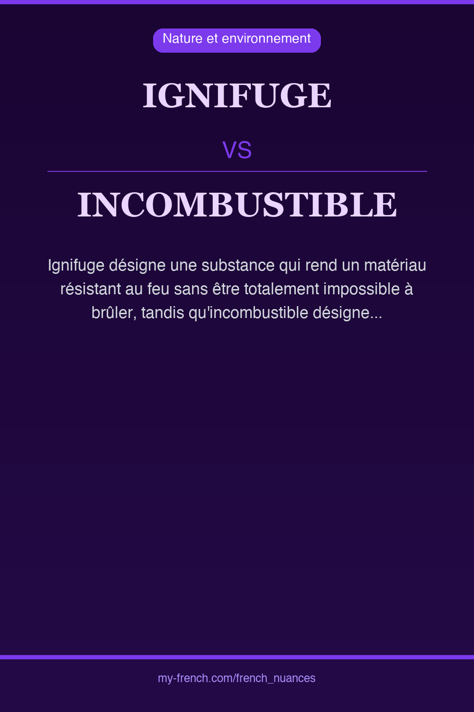 ignifuge vs incombustible : quelle nuance ?