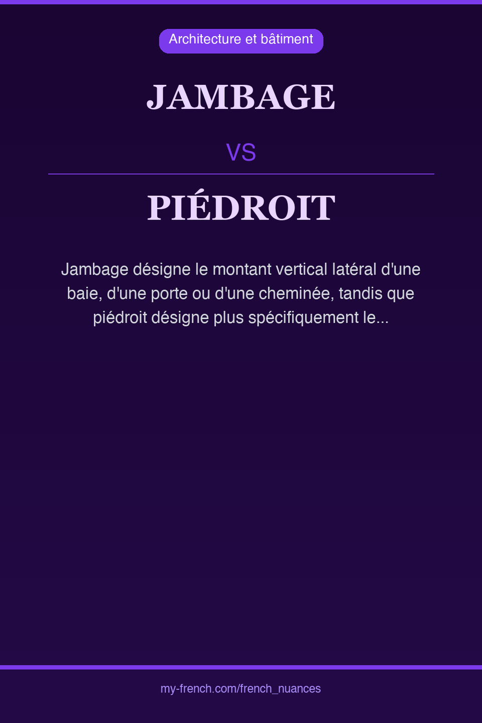 jambage vs piédroit : quelle nuance ?