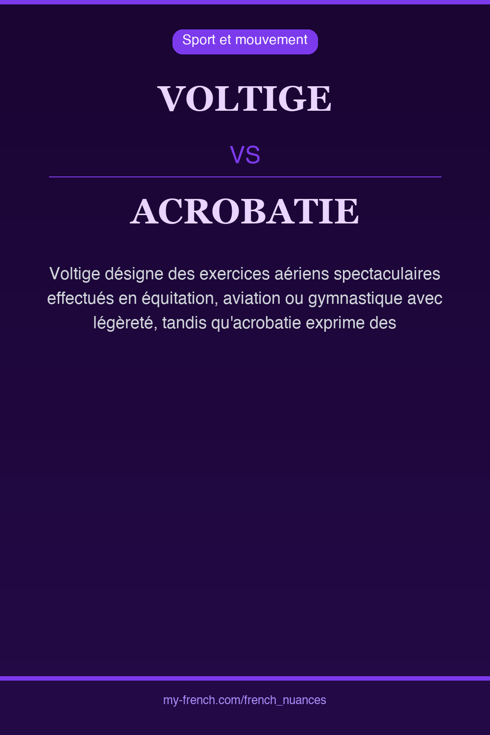voltige vs acrobatie : quelle nuance ?