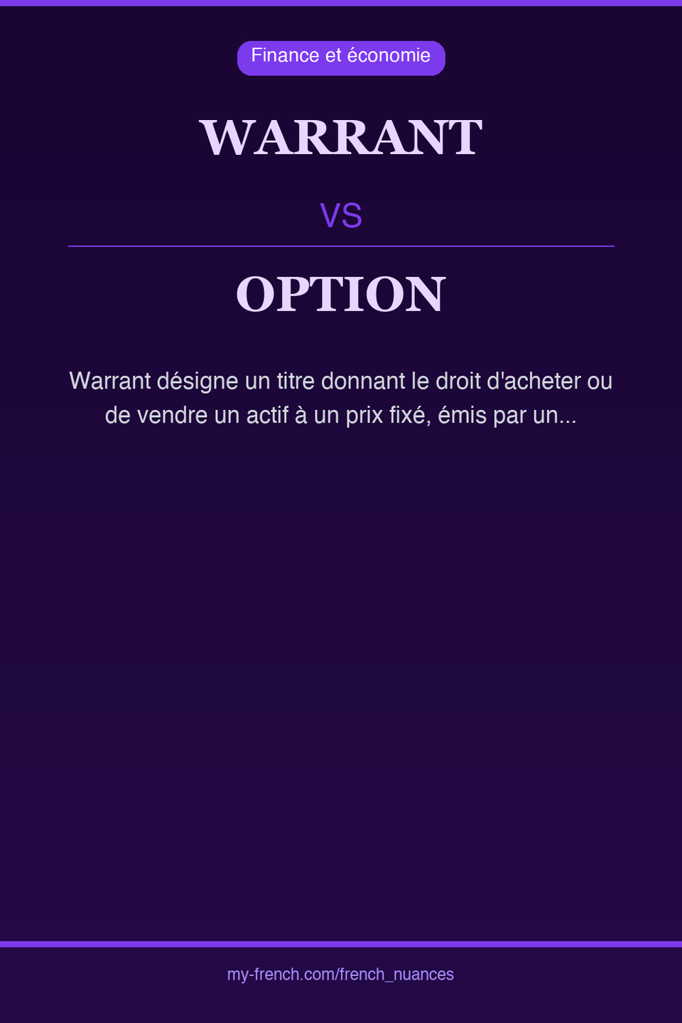 warrant vs option : quelle nuance ?