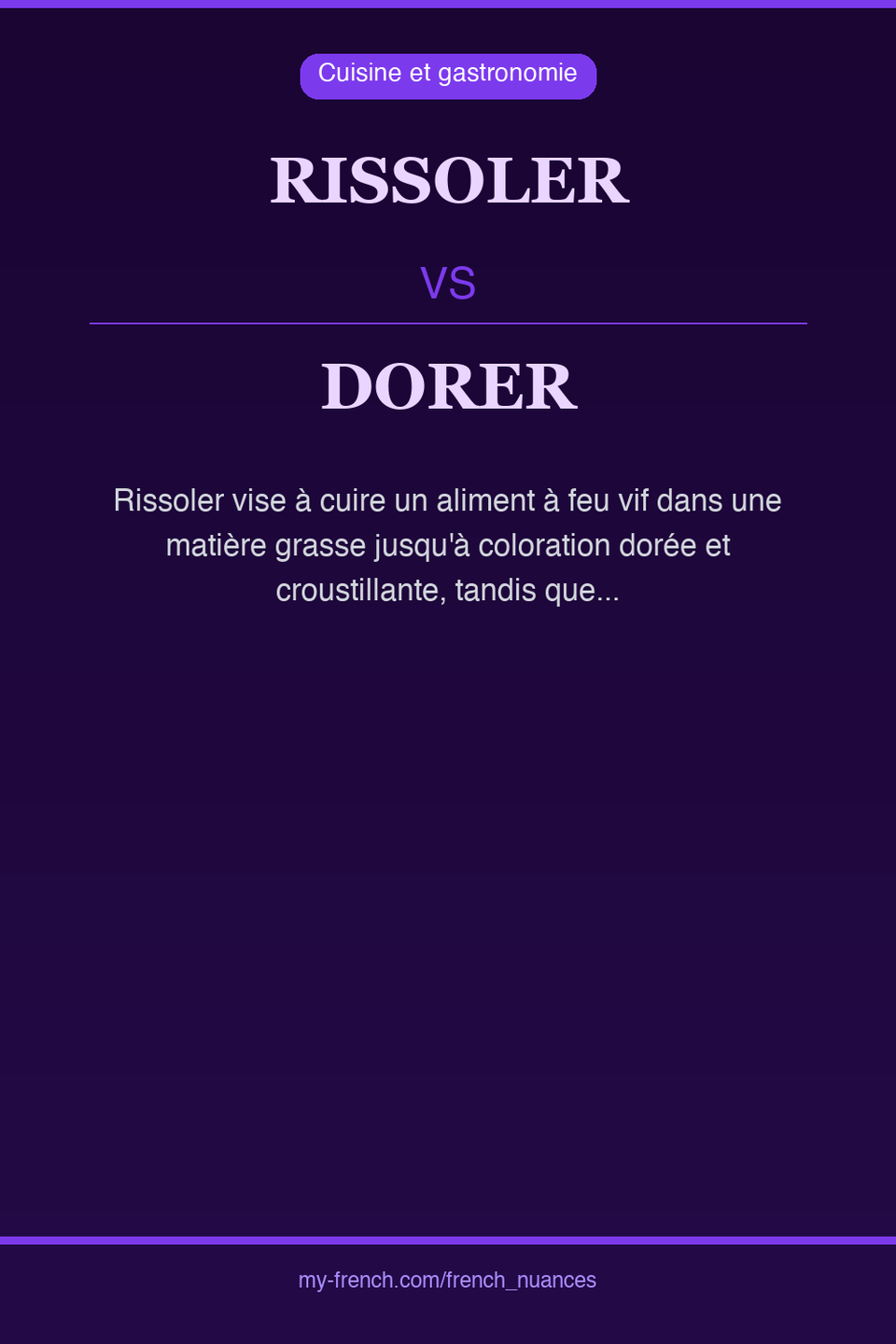 rissoler vs dorer : quelle nuance ?