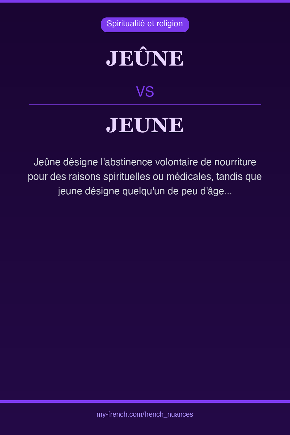 jeûne vs jeune : quelle nuance ?