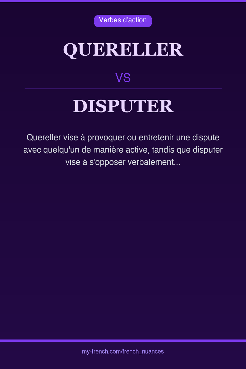 quereller vs disputer : quelle nuance ?