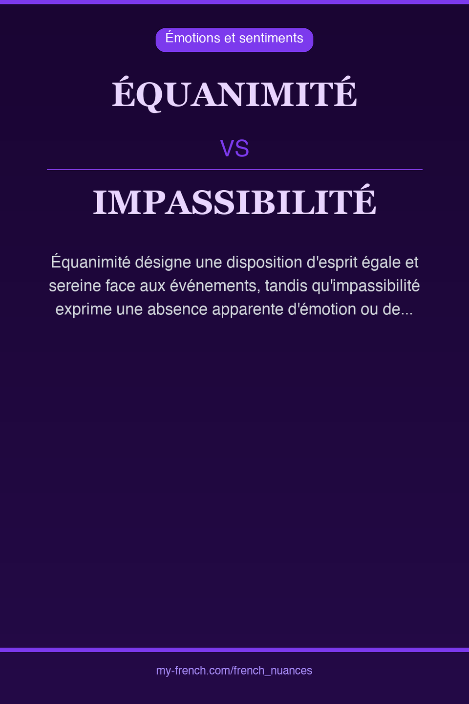 équanimité vs impassibilité : quelle nuance ?
