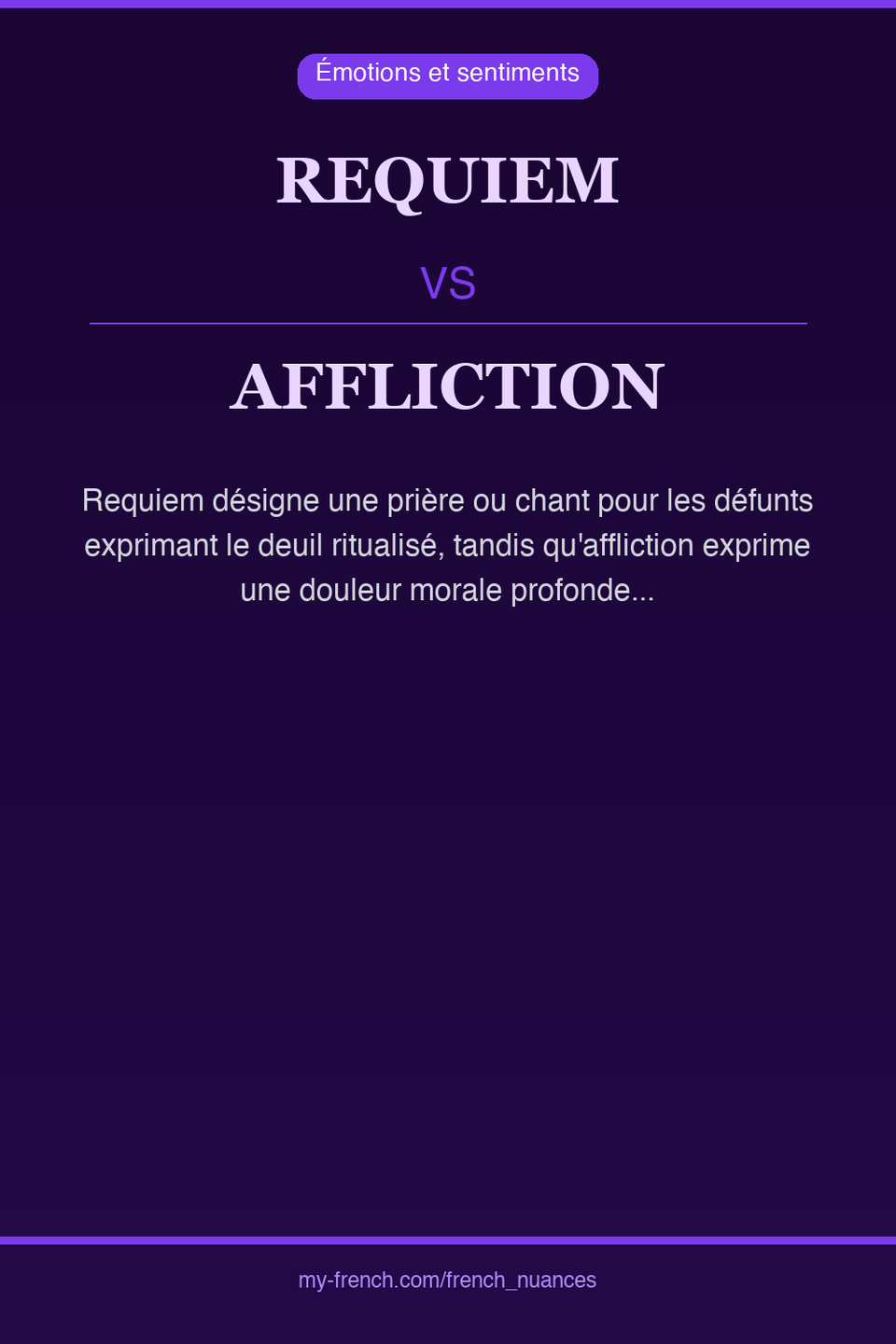 requiem vs affliction : quelle nuance ?