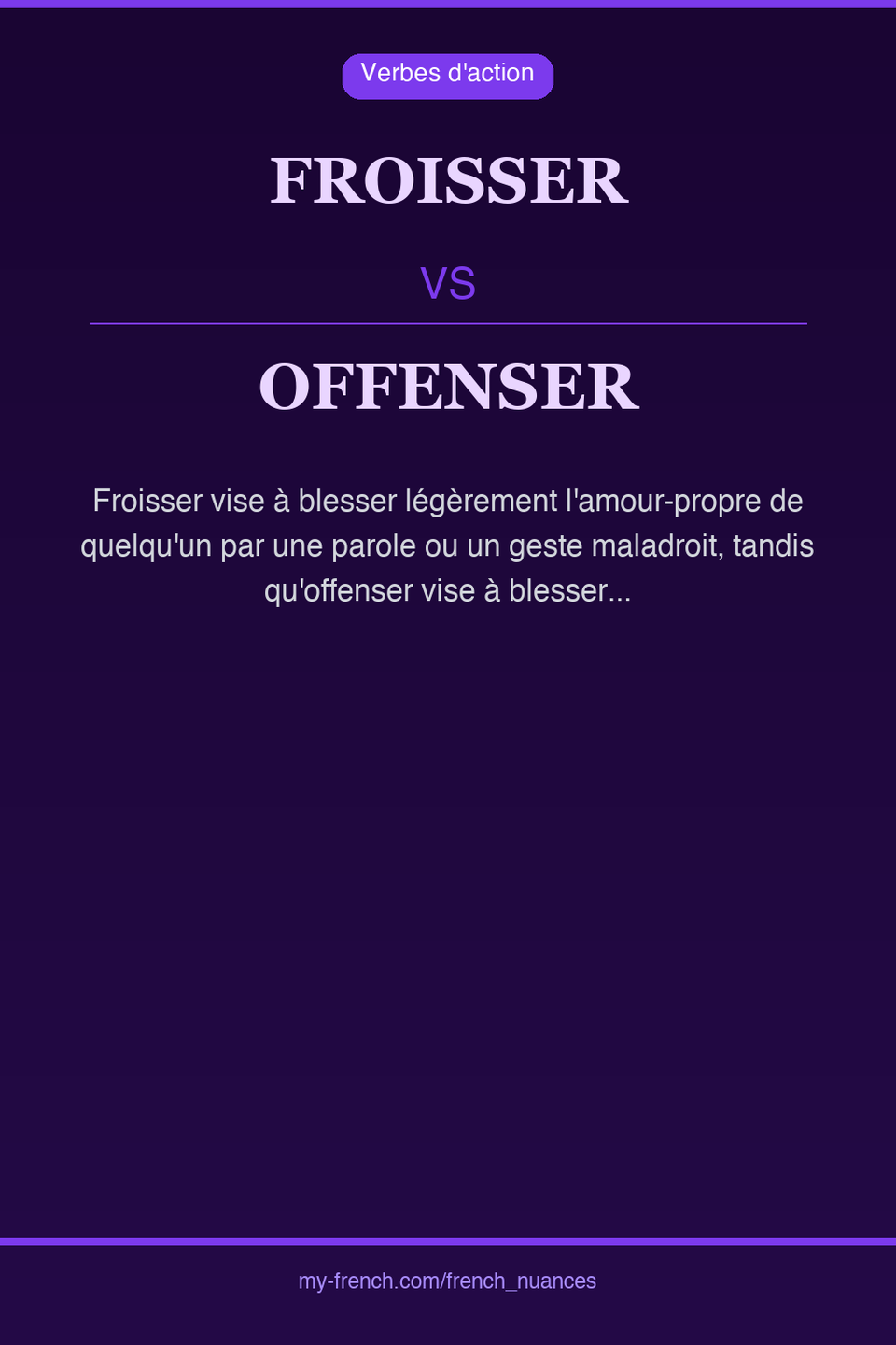 froisser vs offenser : quelle nuance ?