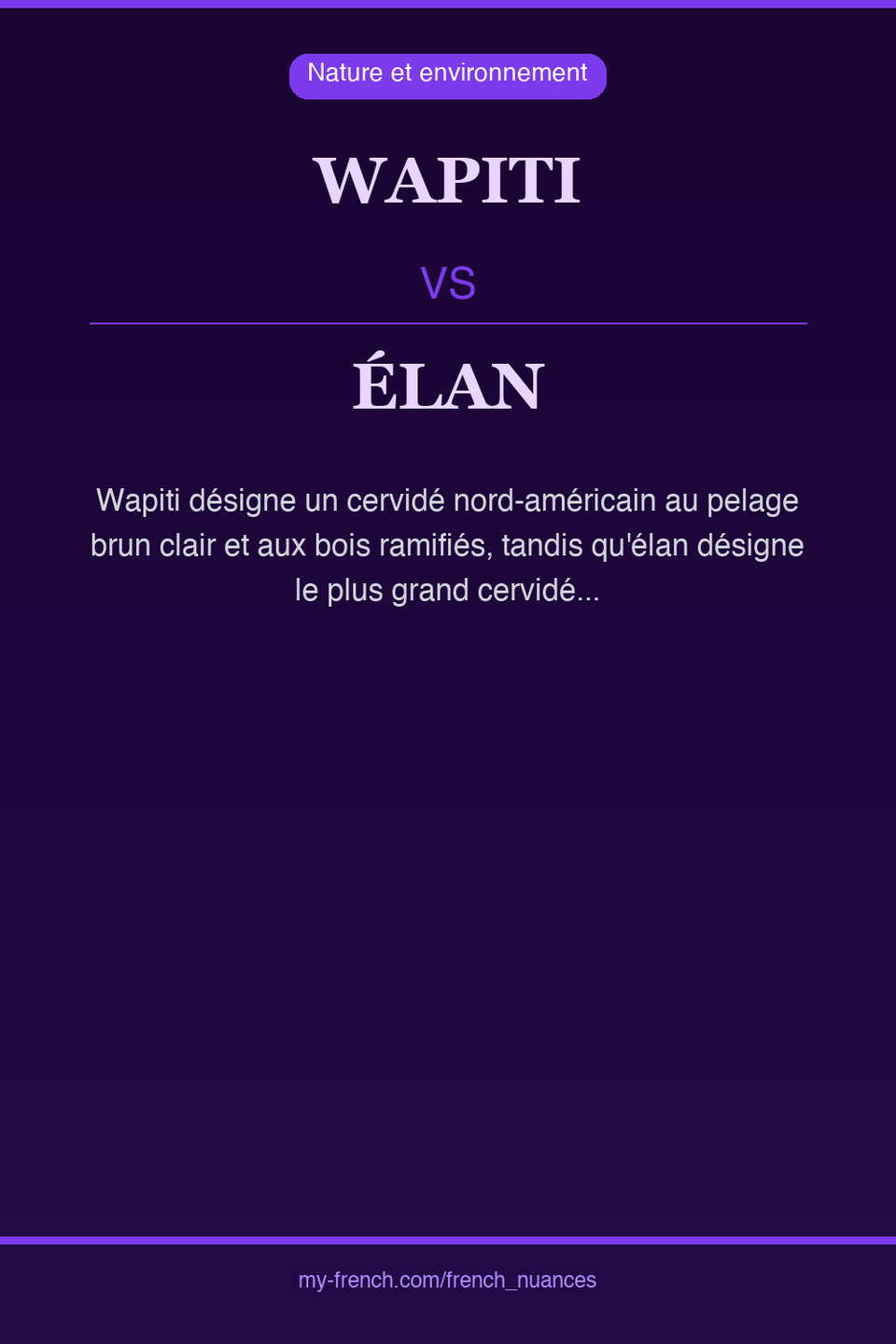 wapiti vs élan : quelle nuance ?