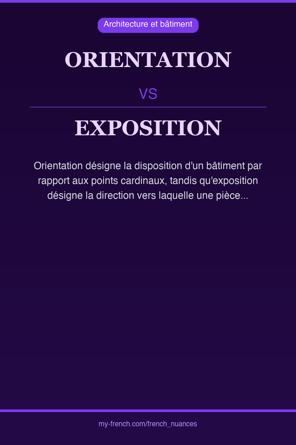 orientation vs exposition : quelle nuance ?