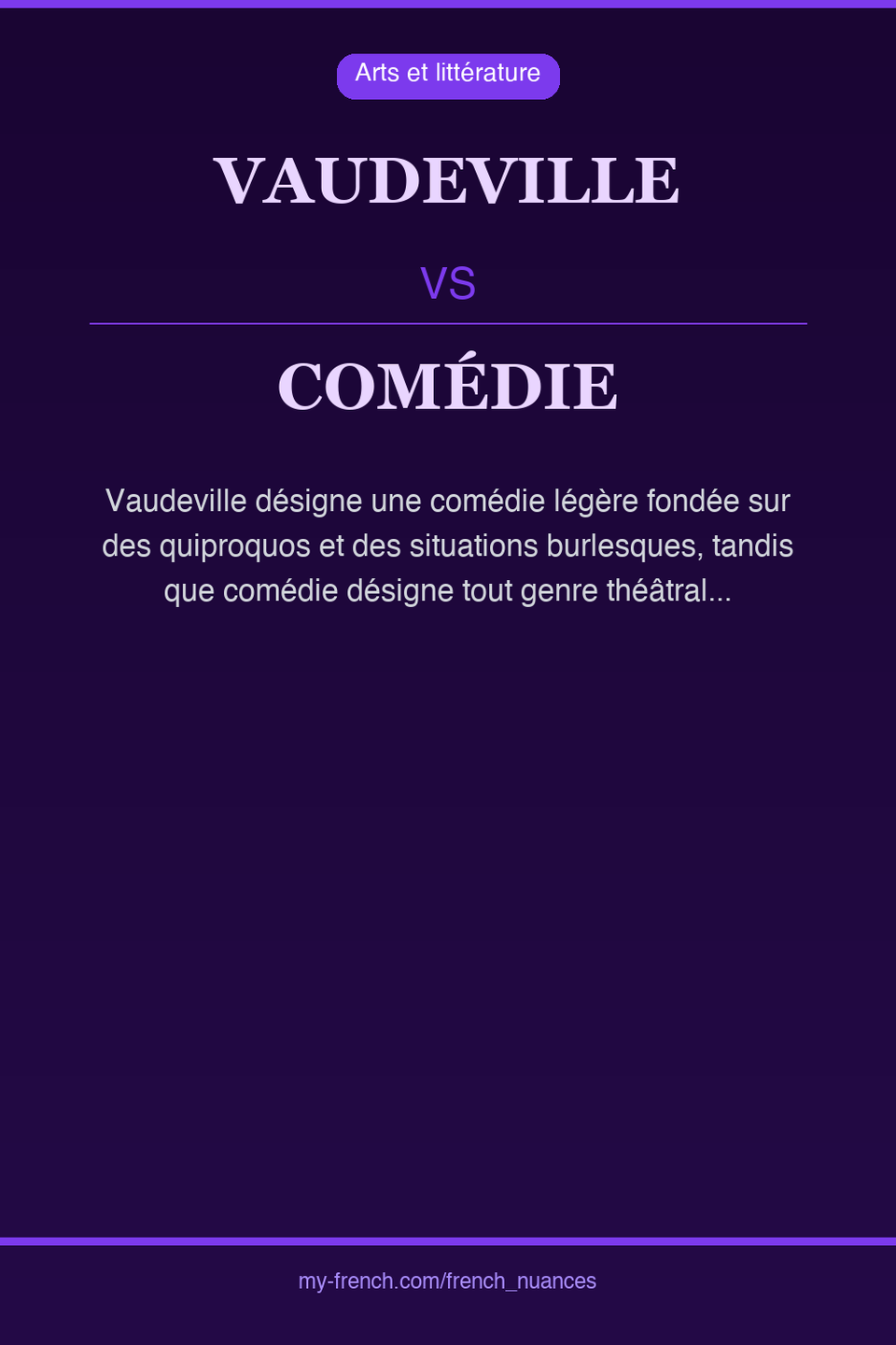 vaudeville vs comédie : quelle nuance ?