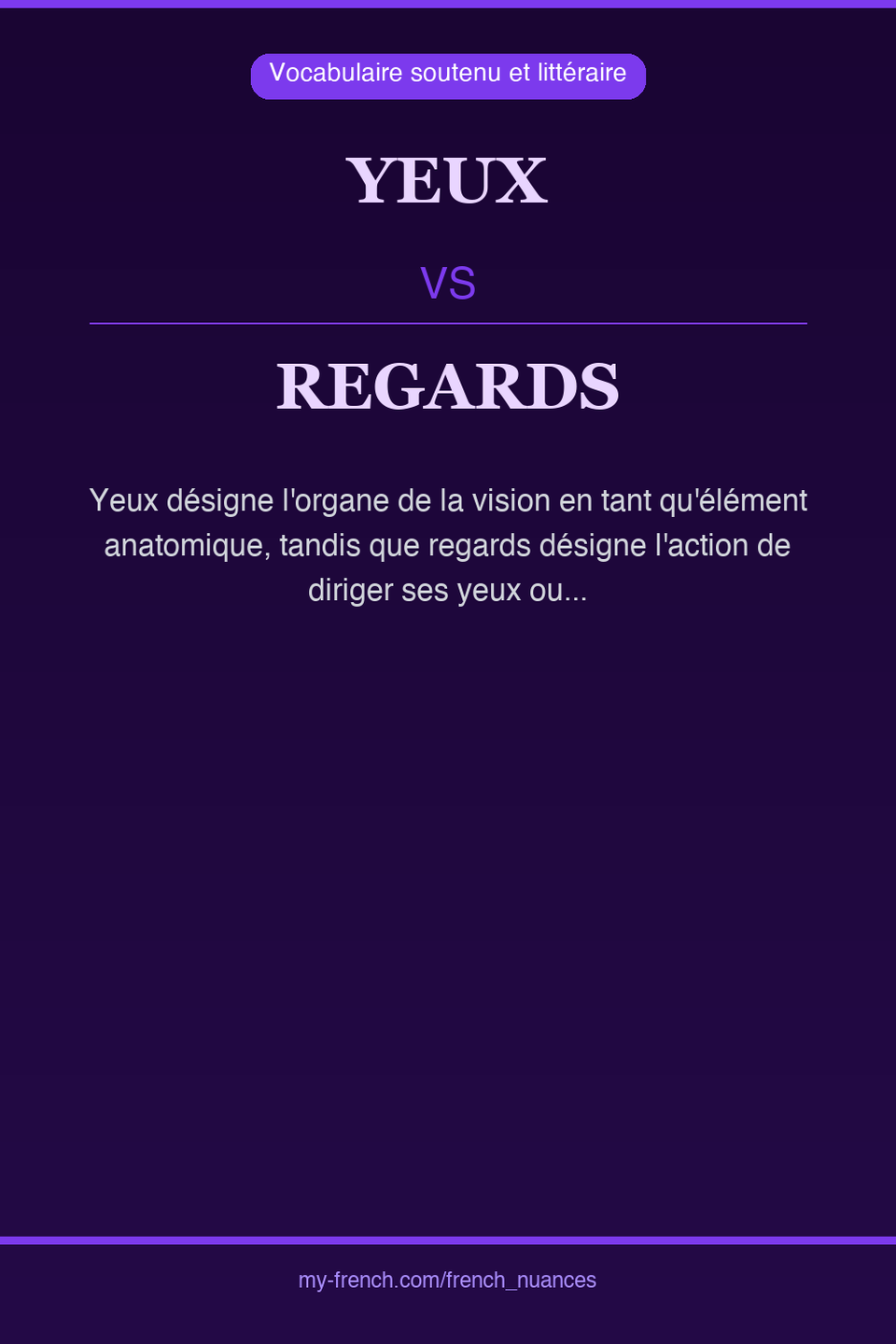 yeux vs regards : quelle nuance ?