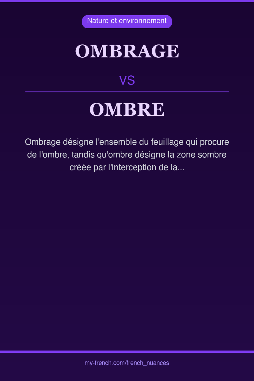 ombrage vs ombre : quelle nuance ?