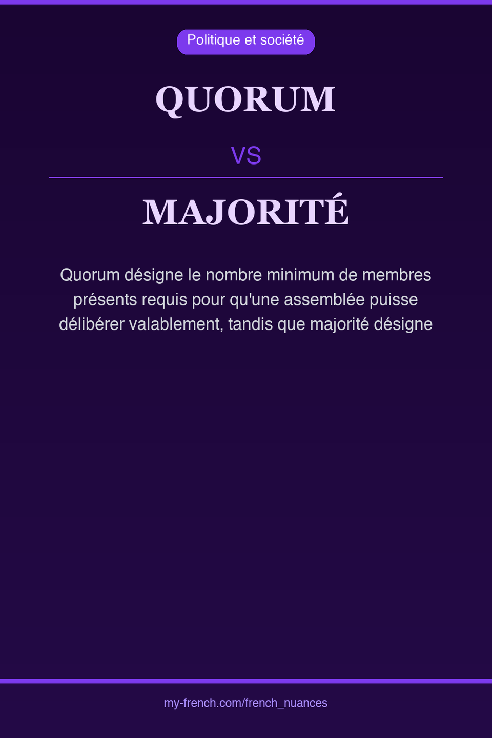 quorum vs majorité : quelle nuance ?