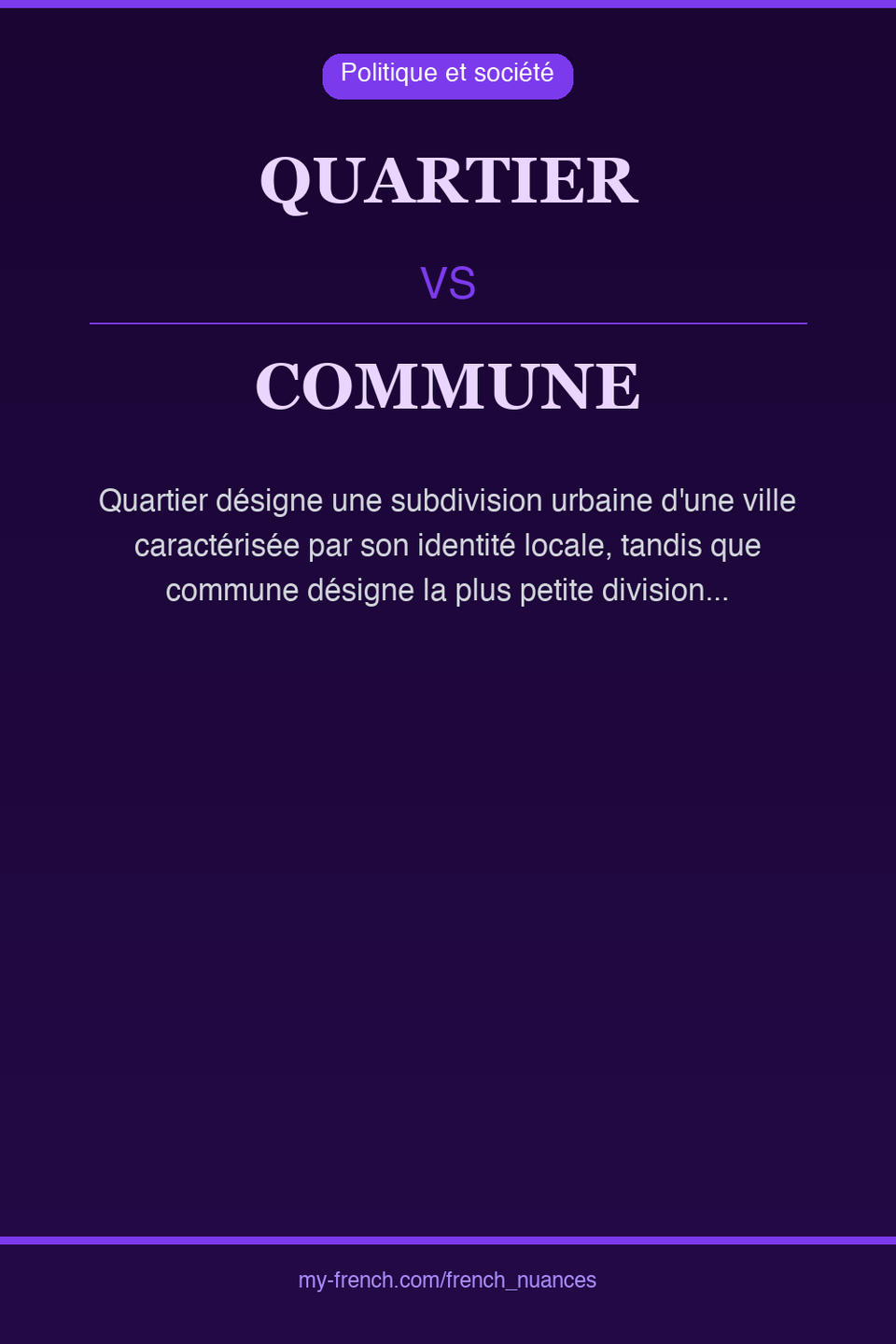 quartier vs commune : quelle nuance ?