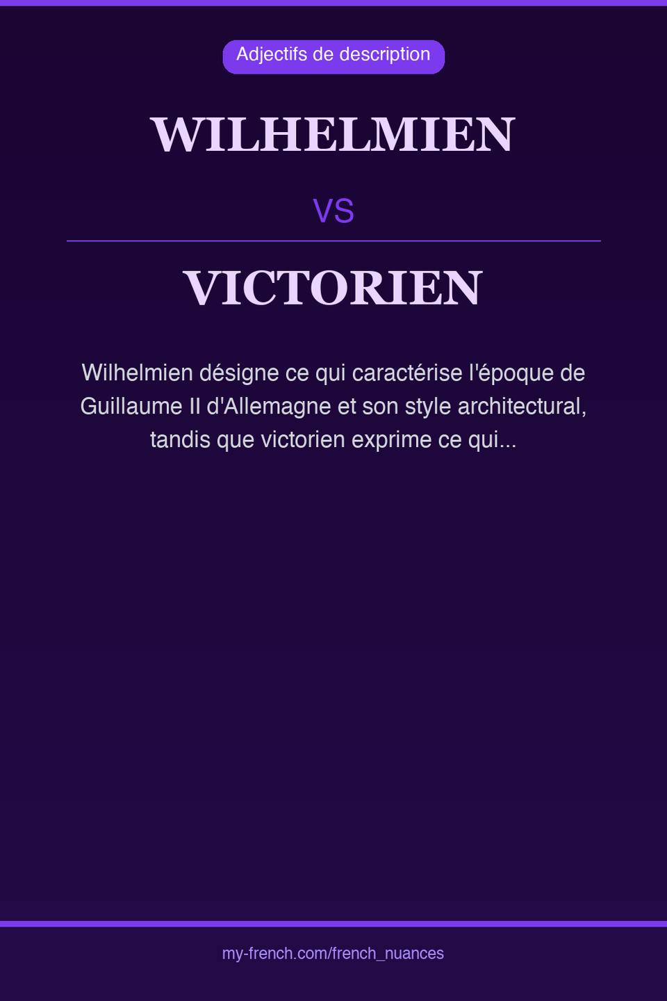 wilhelmien vs victorien : quelle nuance ?