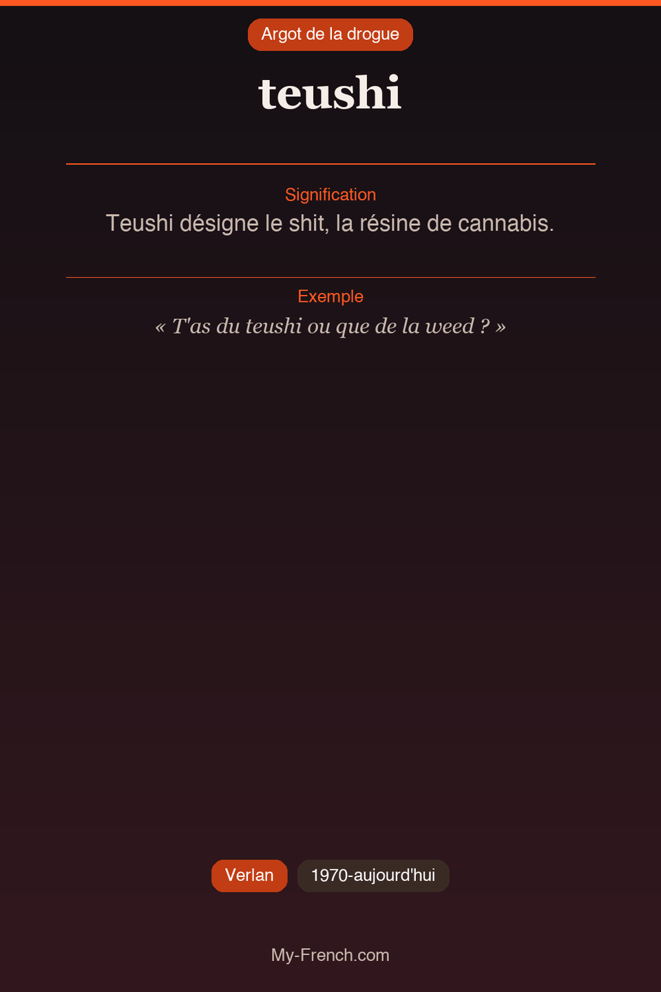 Argot français : « teushi »