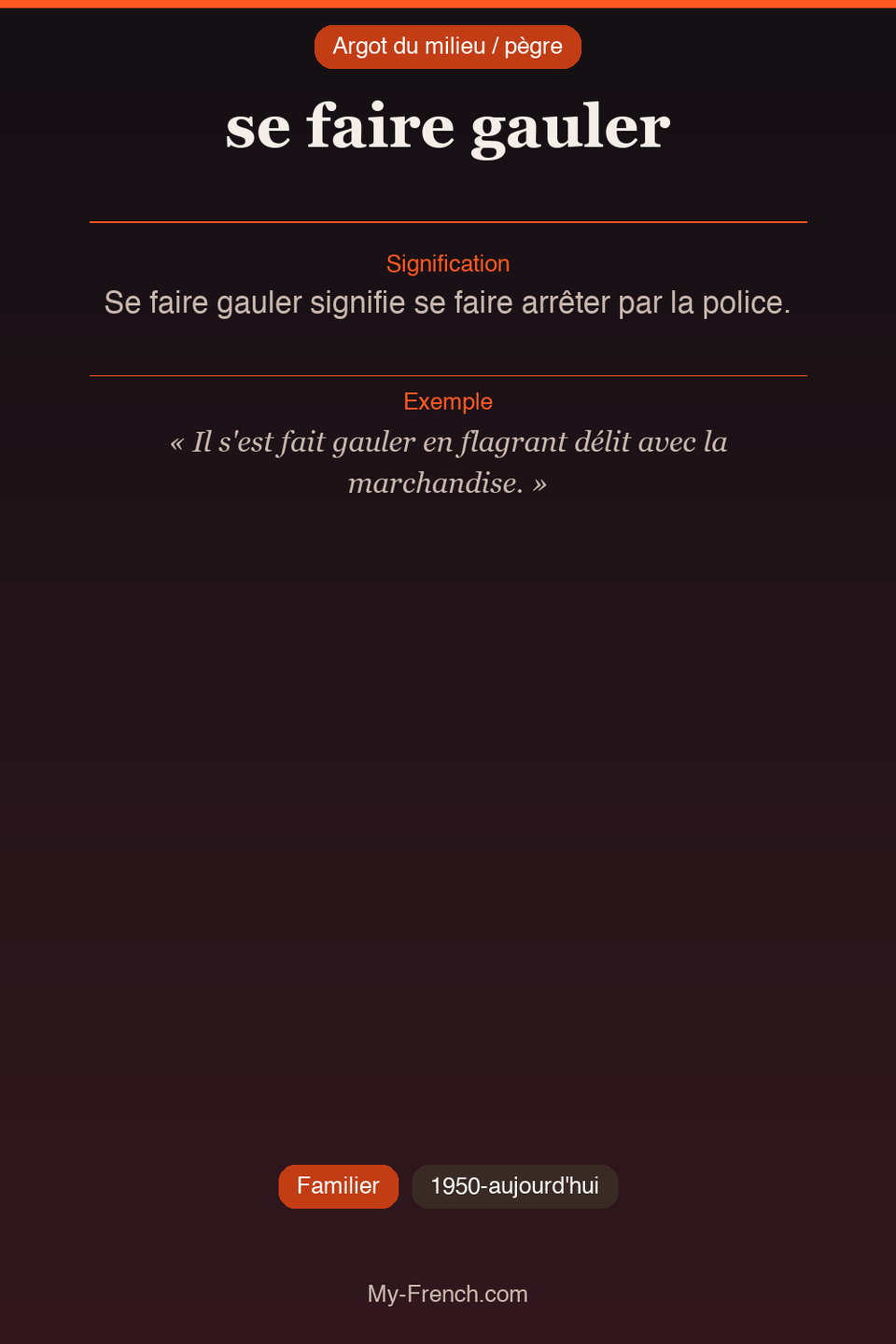 Argot français : « se faire gauler »