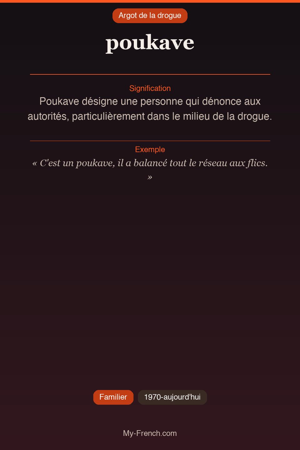 Argot français : « poukave »