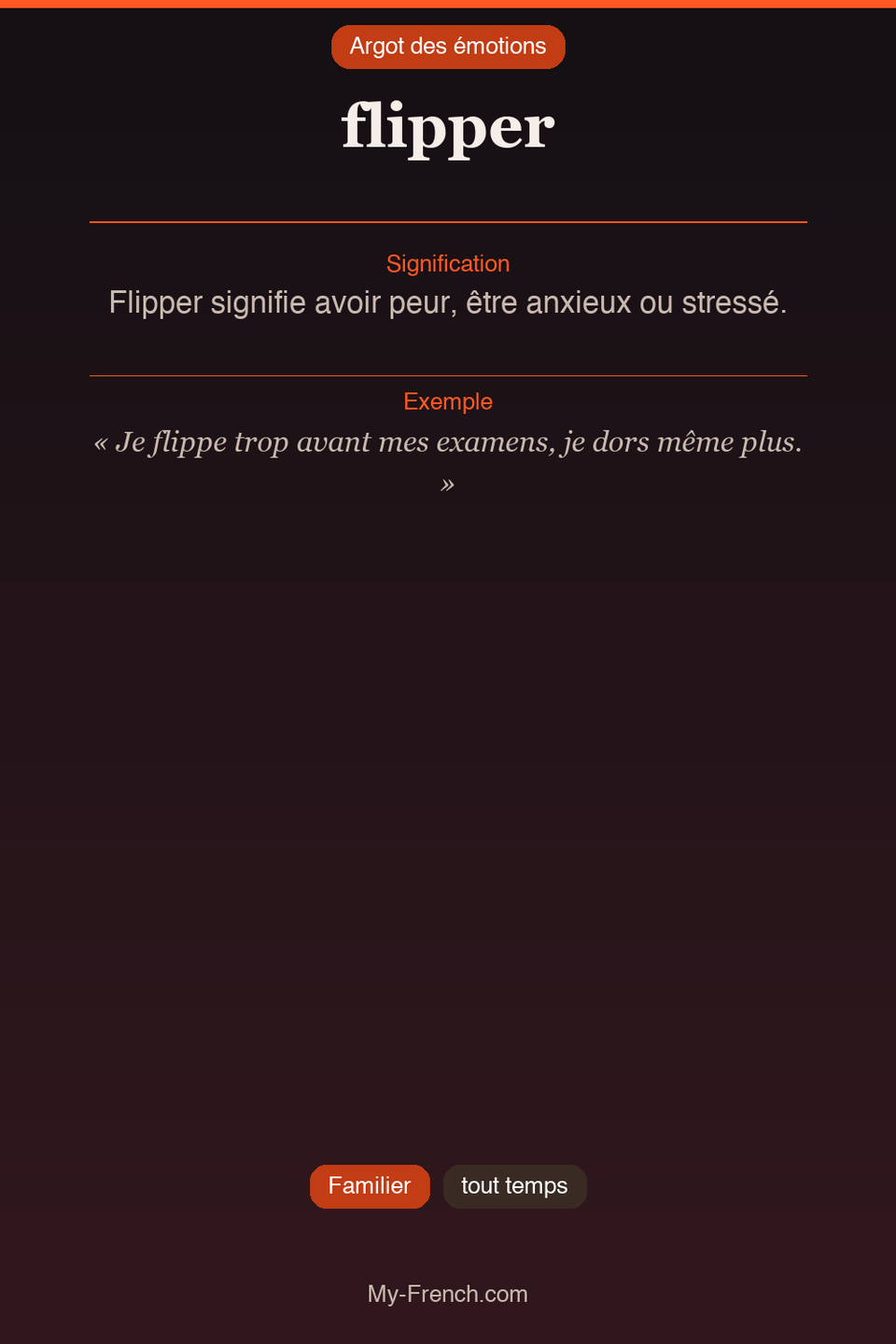 Argot français : « flipper »