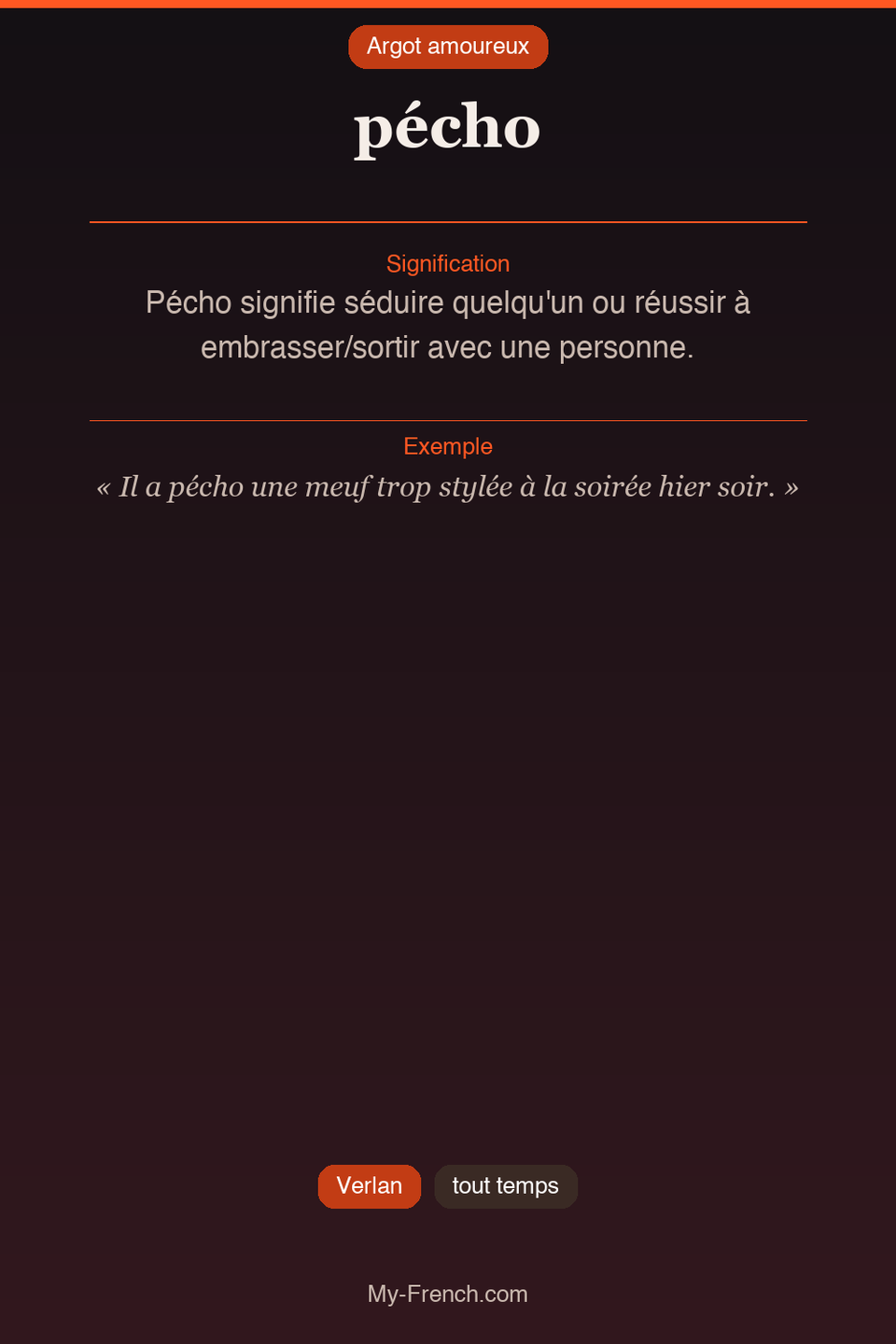 Argot français : « pécho »