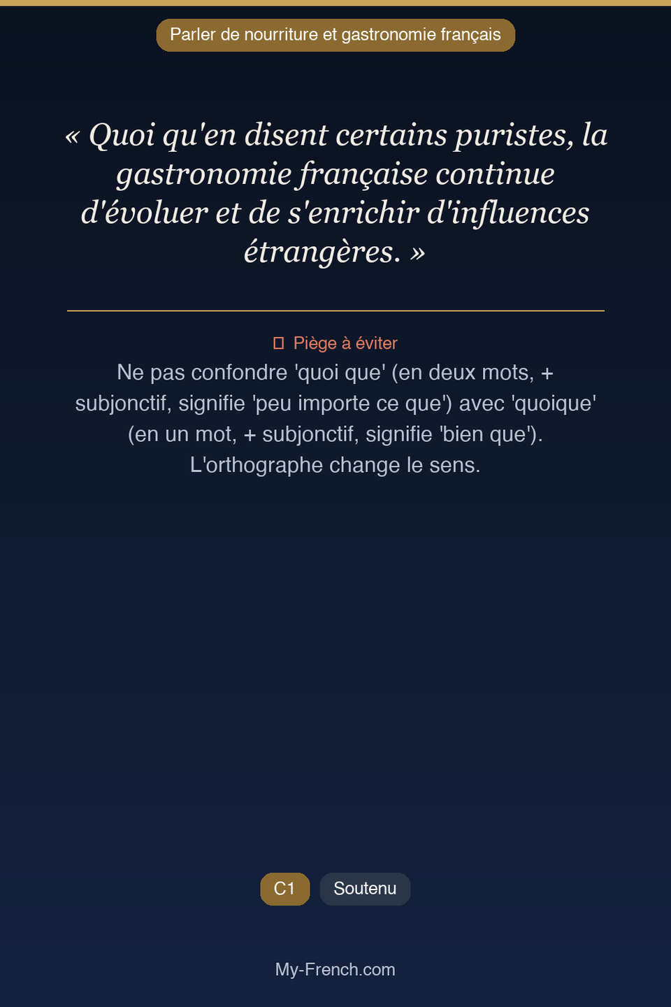 Français des affaires : « Quoi qu'en disent certains puristes, la gastronomie française continue »