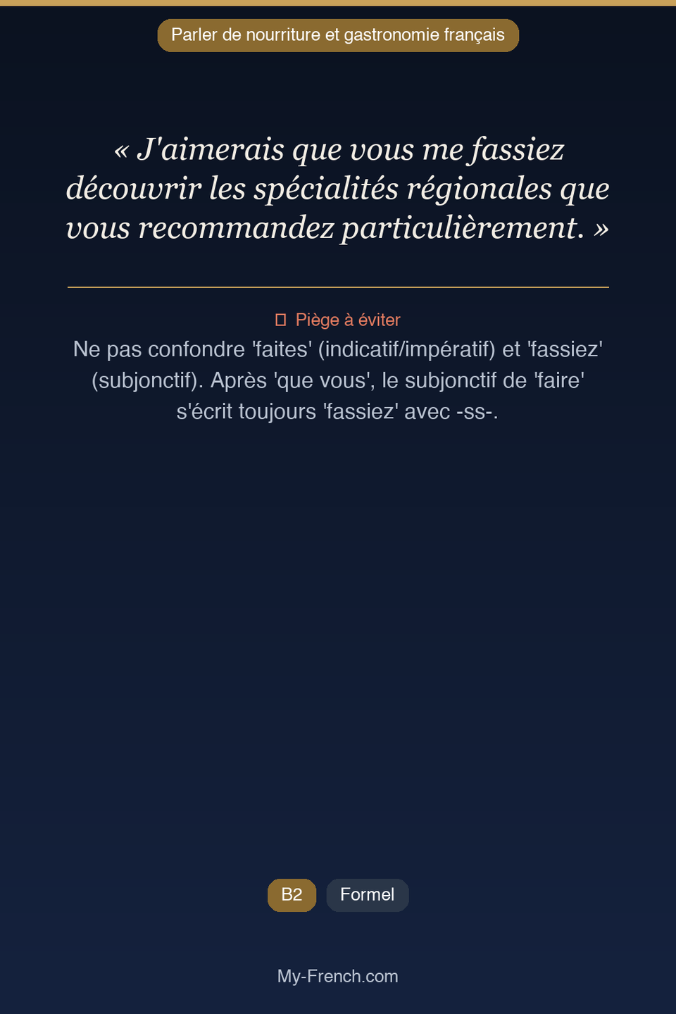 Français des affaires : « J'aimerais que vous me fassiez découvrir les spécialités régionales qu »