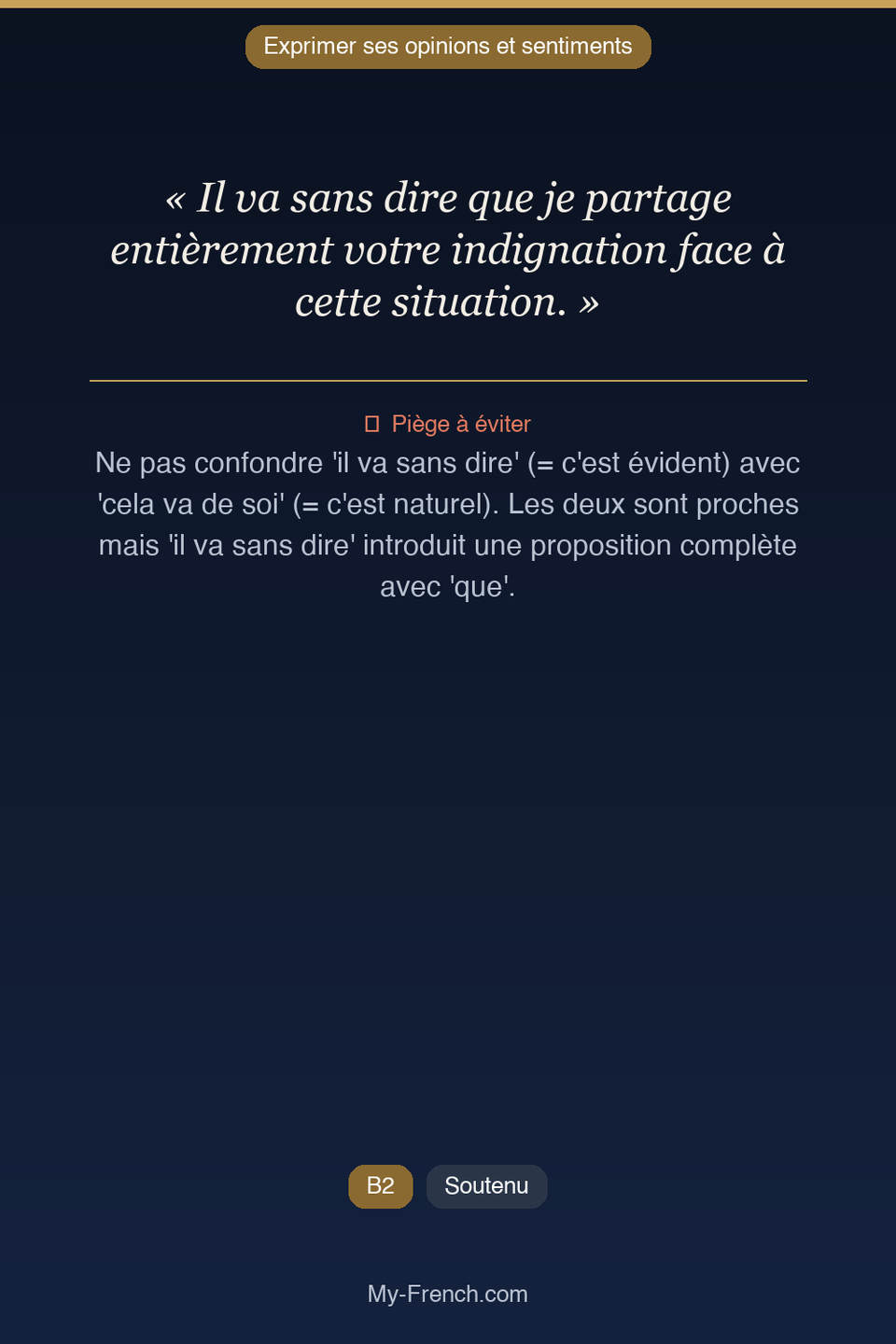 Français des affaires : « Il va sans dire que je partage entièrement votre indignation face à ce »