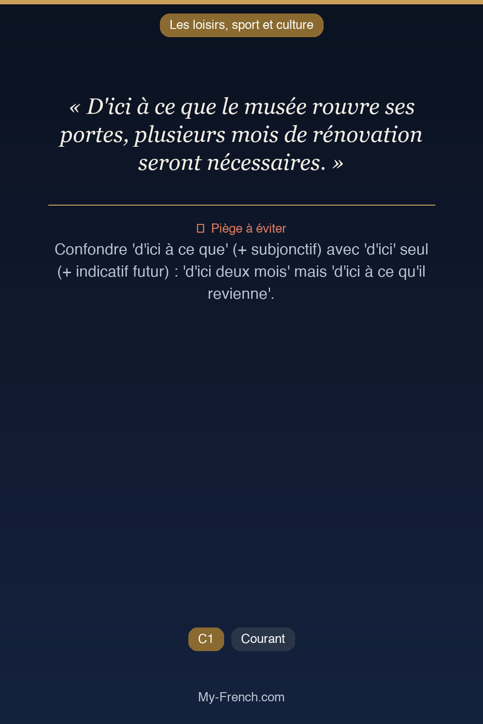 Français des affaires : « D'ici à ce que le musée rouvre ses portes, plusieurs mois de rénovatio »