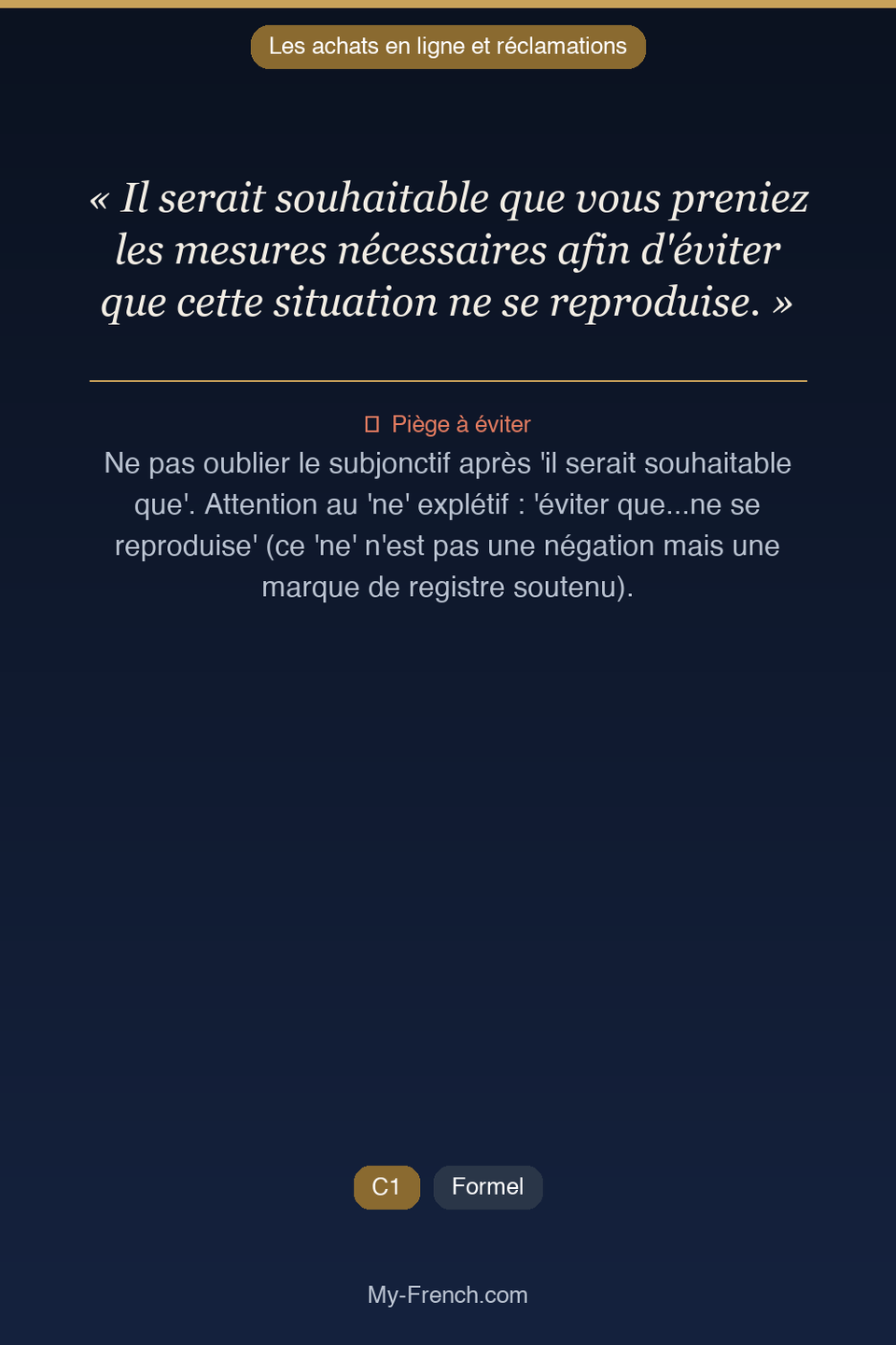 Français des affaires : « Il serait souhaitable que vous preniez les mesures nécessaires afin d' »