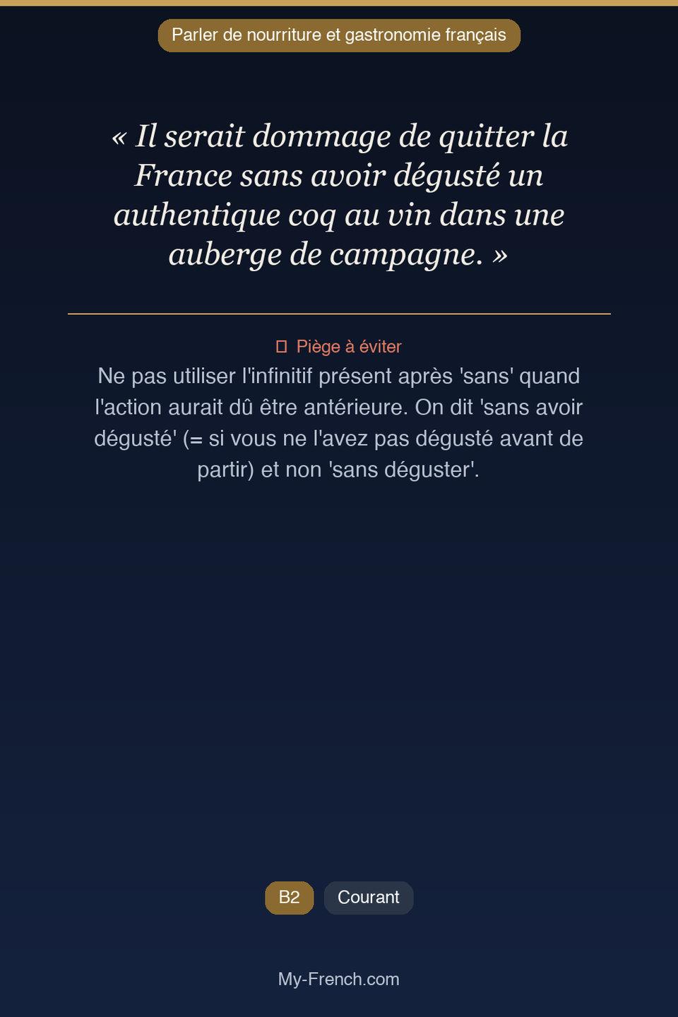 Français des affaires : « Il serait dommage de quitter la France sans avoir dégusté un authentiq »