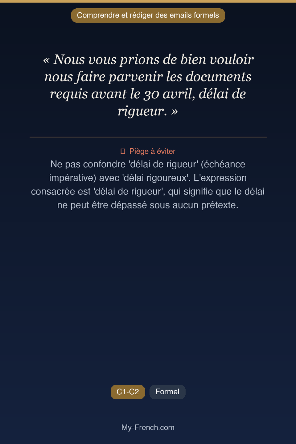 Français des affaires : « Nous vous prions de bien vouloir nous faire parvenir les documents req »