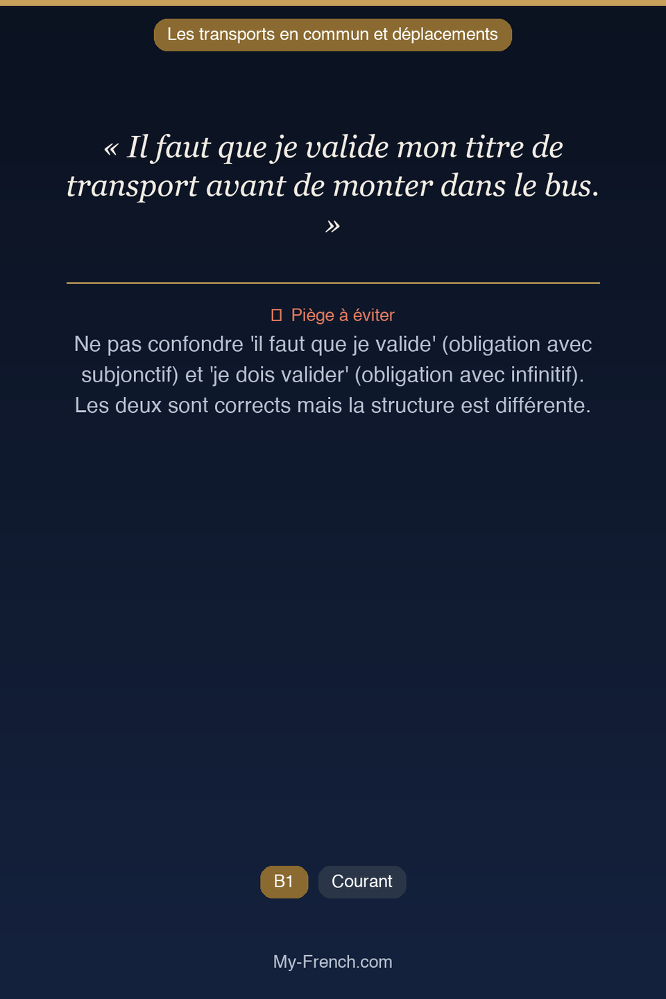Français des affaires : « Il faut que je valide mon titre de transport avant de monter dans le b »