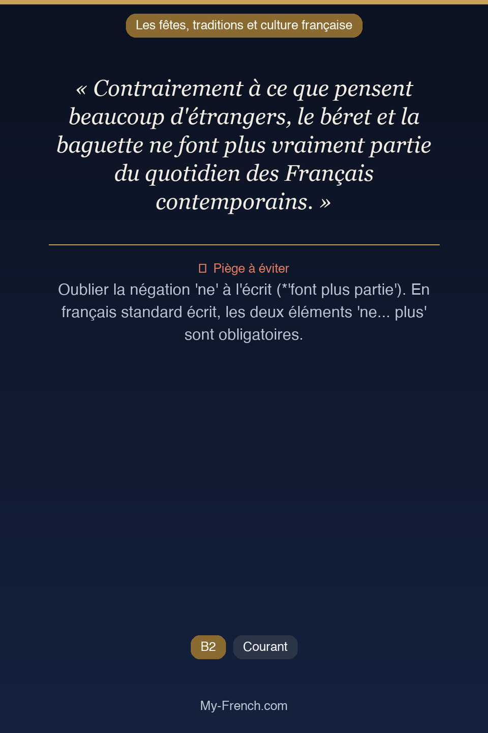 Français des affaires : « Contrairement à ce que pensent beaucoup d'étrangers, le béret et la ba »