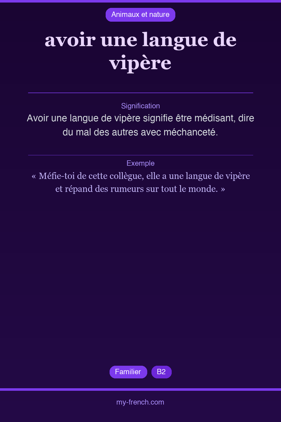 avoir une langue de vipère : que veut dire cette expression ?